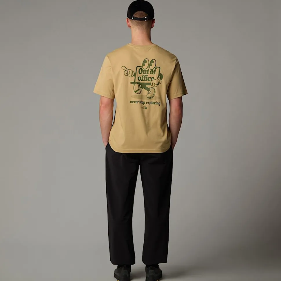 Fashion The North Face Relaxed Cartoon T-shirt Til Herrer Khaki Stone - Terrarium Green