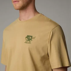 Fashion The North Face Relaxed Cartoon T-shirt Til Herrer Khaki Stone - Terrarium Green