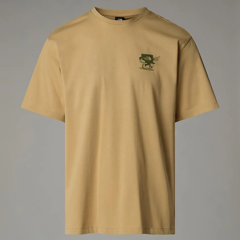 Fashion The North Face Relaxed Cartoon T-shirt Til Herrer Khaki Stone - Terrarium Green