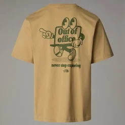 Fashion The North Face Relaxed Cartoon T-shirt Til Herrer Khaki Stone - Terrarium Green