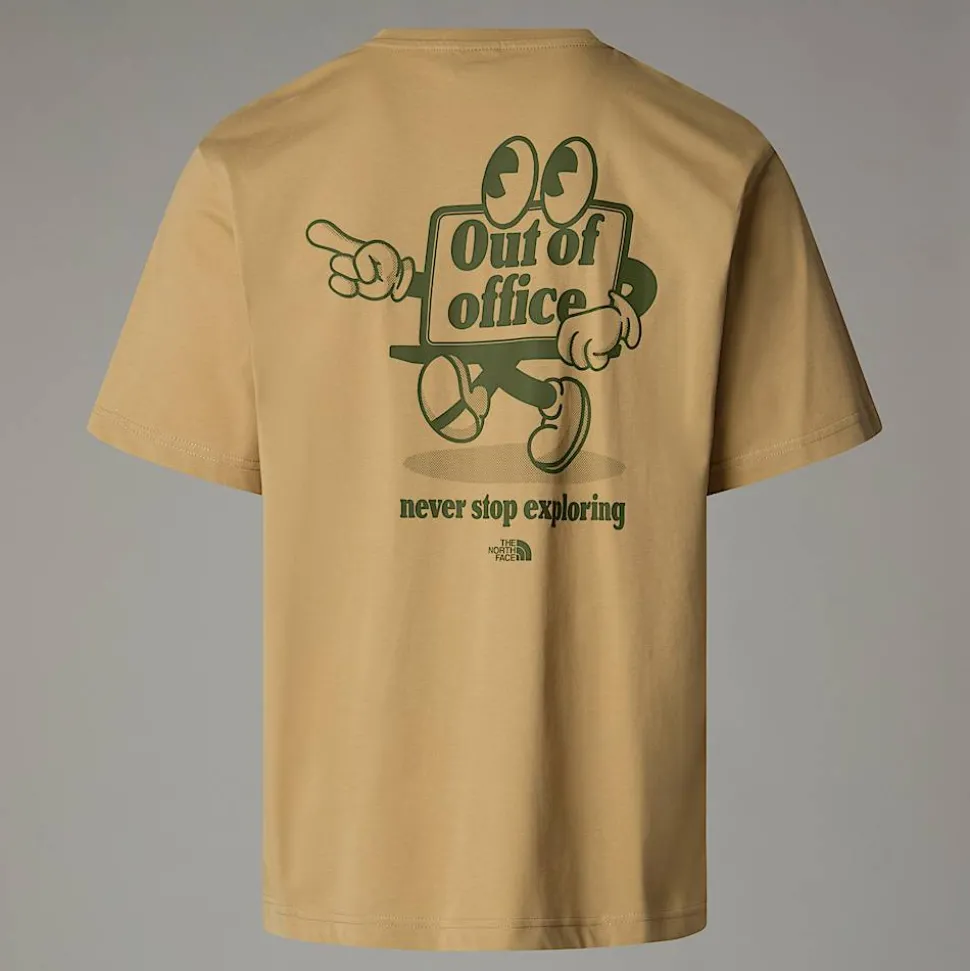 Fashion The North Face Relaxed Cartoon T-shirt Til Herrer Khaki Stone - Terrarium Green