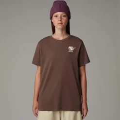 Online The North Face Relaxed Cartoon T-shirt Til Damer Smokey Brown-White Dune