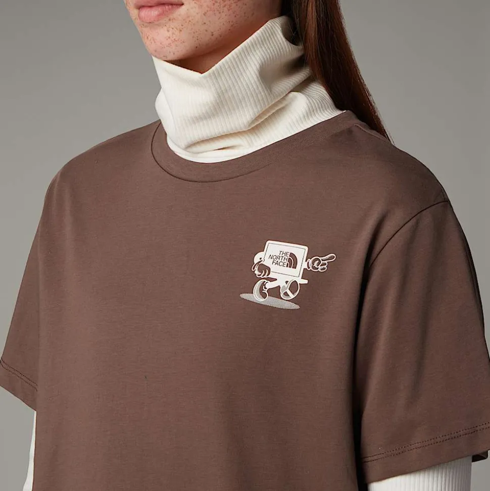 Online The North Face Relaxed Cartoon T-shirt Til Damer Smokey Brown-White Dune