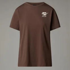 Online The North Face Relaxed Cartoon T-shirt Til Damer Smokey Brown-White Dune