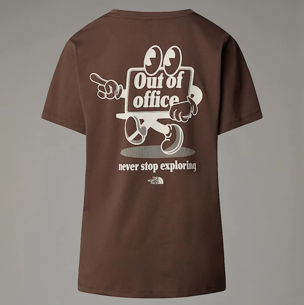 Online The North Face Relaxed Cartoon T-shirt Til Damer Smokey Brown-White Dune