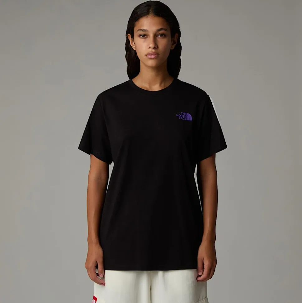 Flash Sale The North Face Relaxed Redbox Graphic T-shirt Til Damer TNF Black-Peak Purple 3D Summit Mesh Print