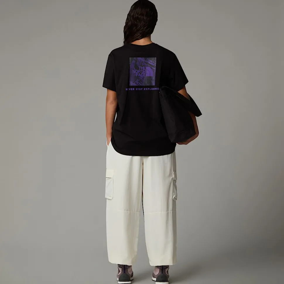 Flash Sale The North Face Relaxed Redbox Graphic T-shirt Til Damer TNF Black-Peak Purple 3D Summit Mesh Print
