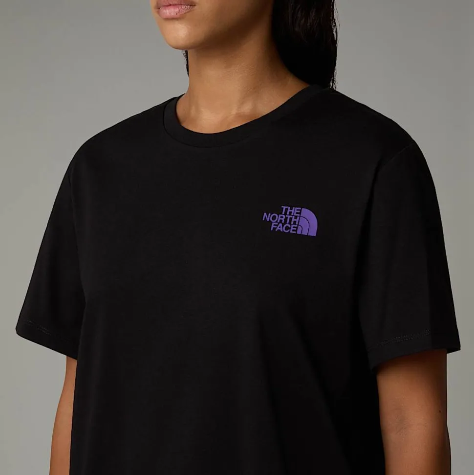 Flash Sale The North Face Relaxed Redbox Graphic T-shirt Til Damer TNF Black-Peak Purple 3D Summit Mesh Print