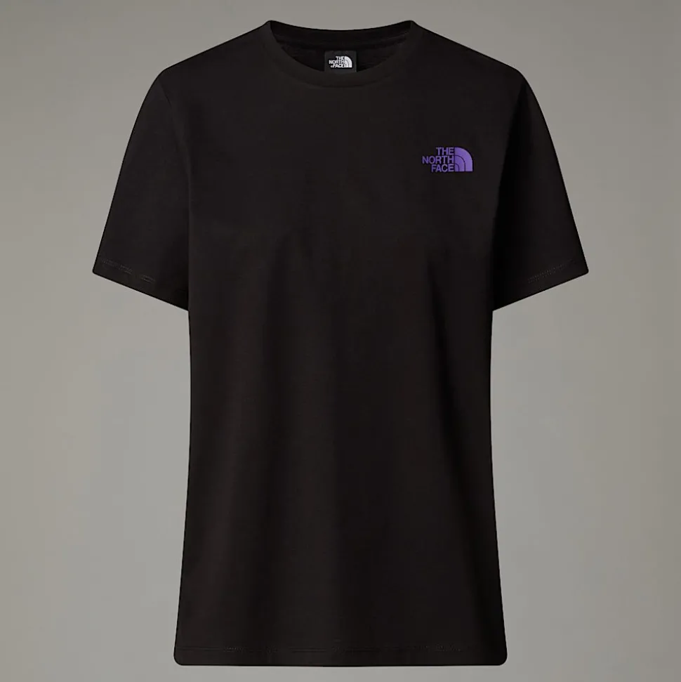 Flash Sale The North Face Relaxed Redbox Graphic T-shirt Til Damer TNF Black-Peak Purple 3D Summit Mesh Print