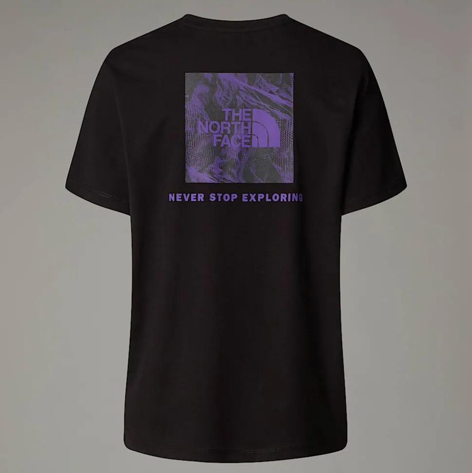 Flash Sale The North Face Relaxed Redbox Graphic T-shirt Til Damer TNF Black-Peak Purple 3D Summit Mesh Print