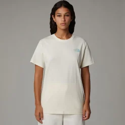 Hot The North Face Relaxed Redbox Graphic T-shirt Til Damer White Dune-TNF Black Liquid Print