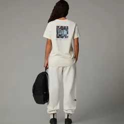 Hot The North Face Relaxed Redbox Graphic T-shirt Til Damer White Dune-TNF Black Liquid Print