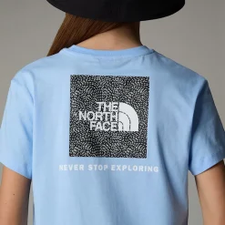 New The North Face Relaxed Redbox T-shirt Til Piger Cornflower