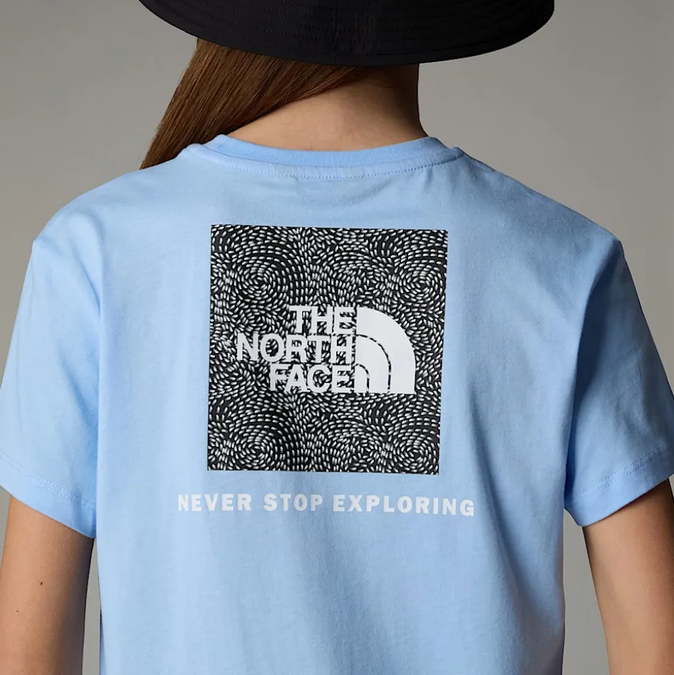 New The North Face Relaxed Redbox T-shirt Til Piger Cornflower