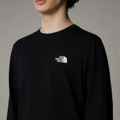 Clearance The North Face Simple Dome Langærmet T-shirt Til Herrer TNF Black