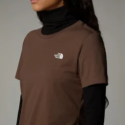 Outlet The North Face Simple Dome T-shirt Til Damer Smokey Brown