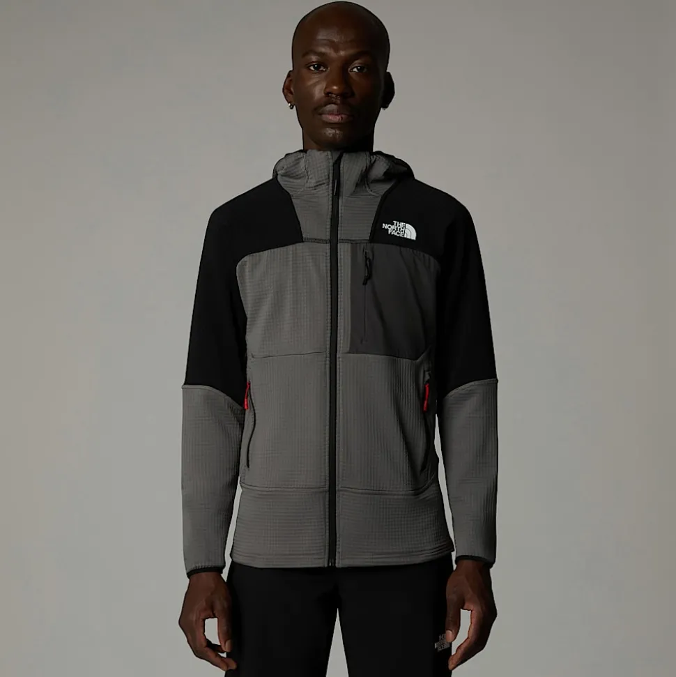 Hot The North Face Stormgap Power Grid™ Jakke Med Hætte Til Herrer Smoked Pearl-TNF Black