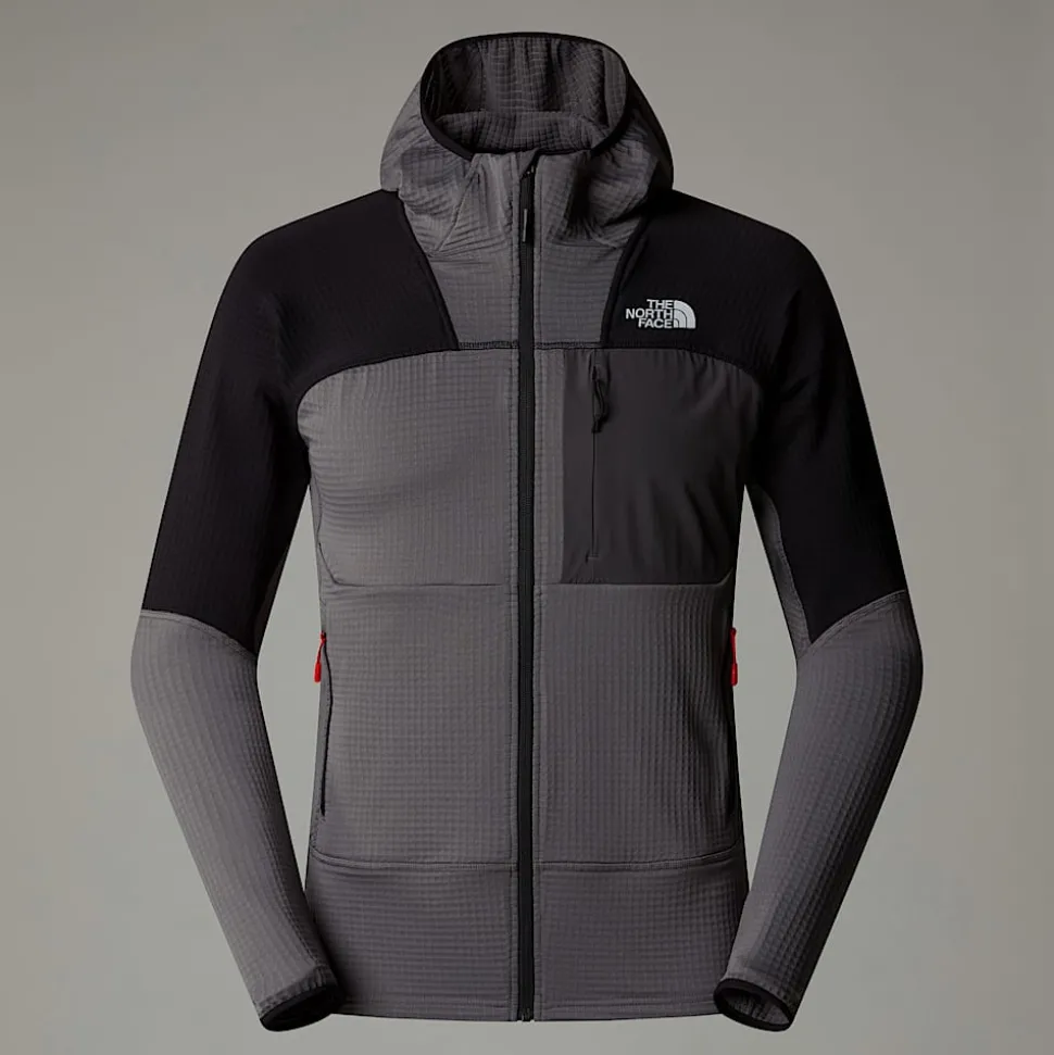 Hot The North Face Stormgap Power Grid™ Jakke Med Hætte Til Herrer Smoked Pearl-TNF Black