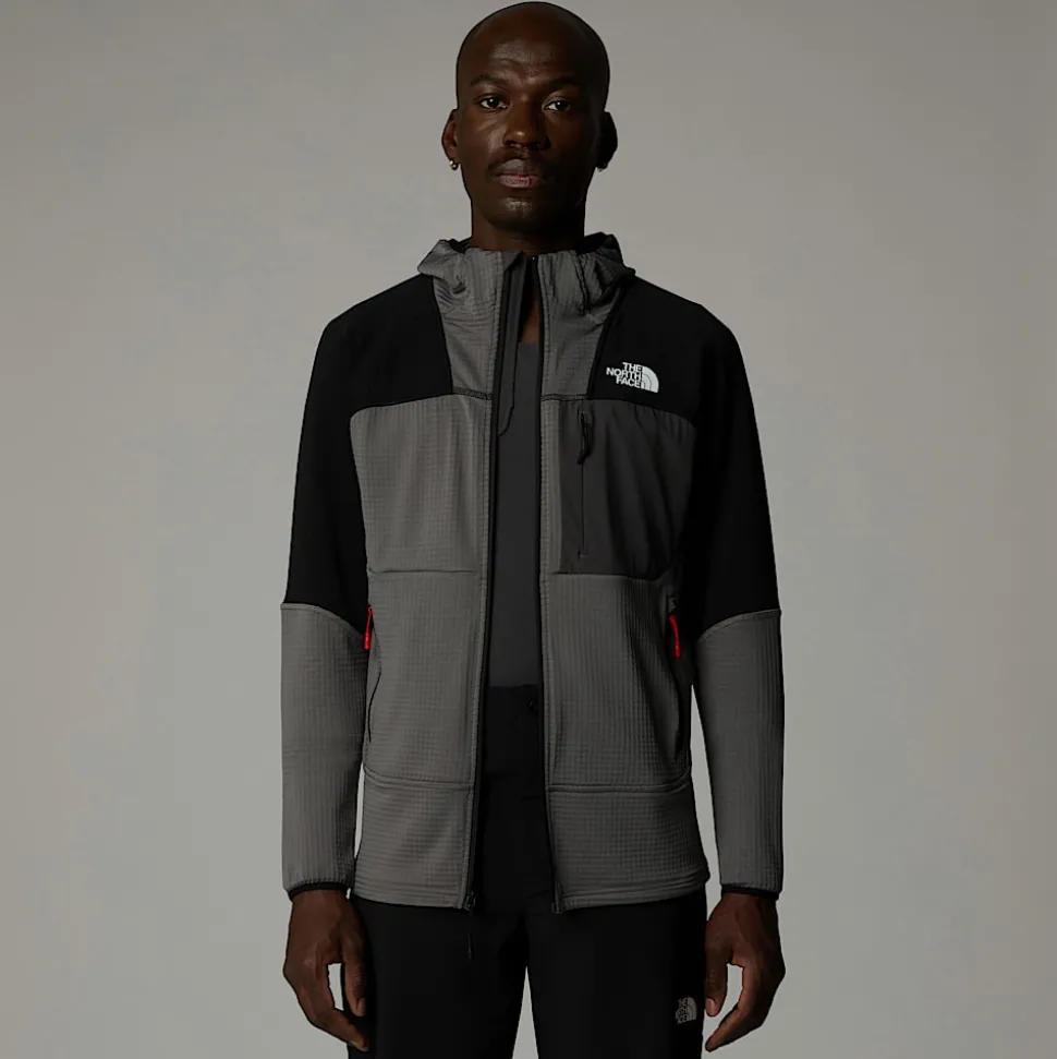 Hot The North Face Stormgap Power Grid™ Jakke Med Hætte Til Herrer Smoked Pearl-TNF Black