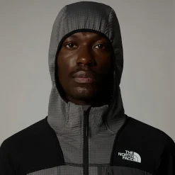 Hot The North Face Stormgap Power Grid™ Jakke Med Hætte Til Herrer Smoked Pearl-TNF Black
