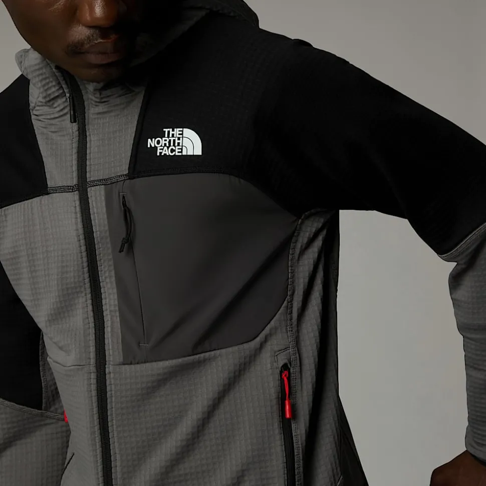 Hot The North Face Stormgap Power Grid™ Jakke Med Hætte Til Herrer Smoked Pearl-TNF Black