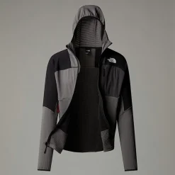 Hot The North Face Stormgap Power Grid™ Jakke Med Hætte Til Herrer Smoked Pearl-TNF Black