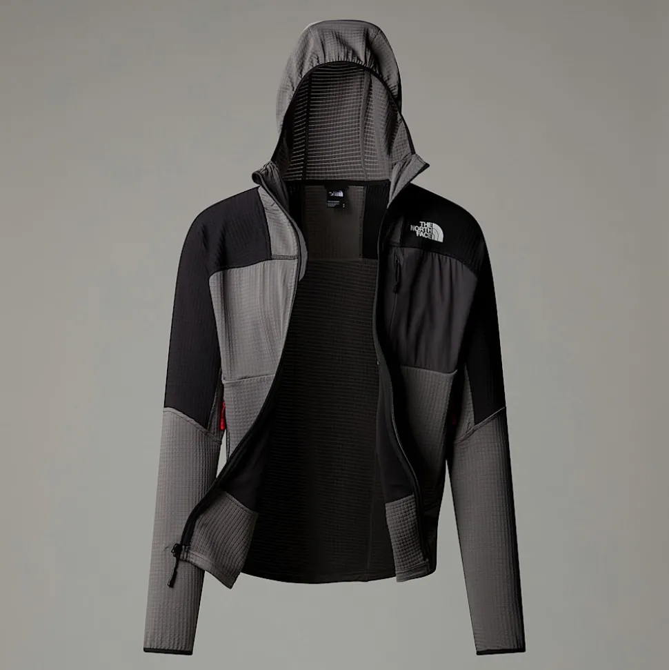 Hot The North Face Stormgap Power Grid™ Jakke Med Hætte Til Herrer Smoked Pearl-TNF Black