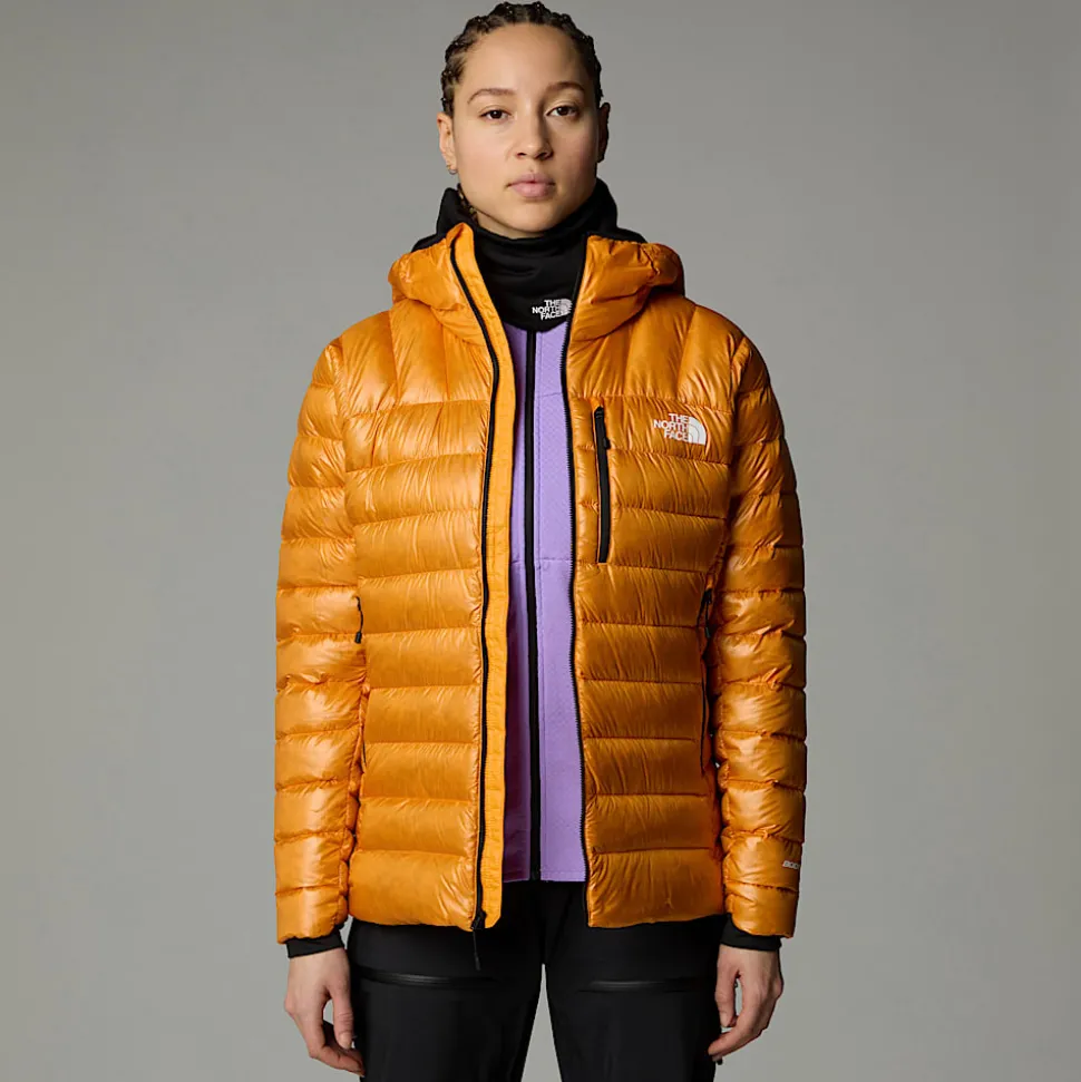 Cheap The North Face Summit Breithorn Dunjakke Med Hætte Til Damer Apricot Glaze
