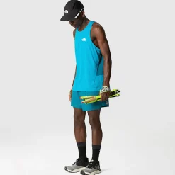 Outlet The North Face Summit High Trail Run Tanktop Til Herrer Sapphire Slate-Blue Moss