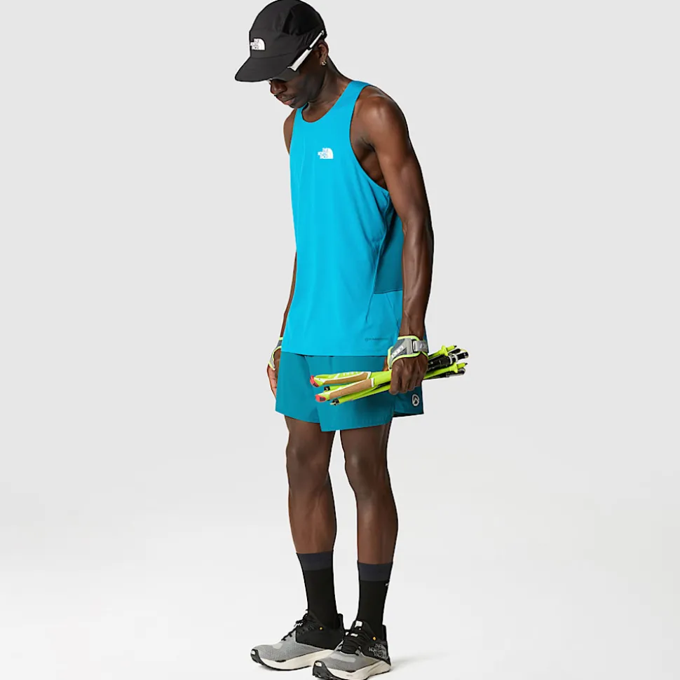 Outlet The North Face Summit High Trail Run Tanktop Til Herrer Sapphire Slate-Blue Moss