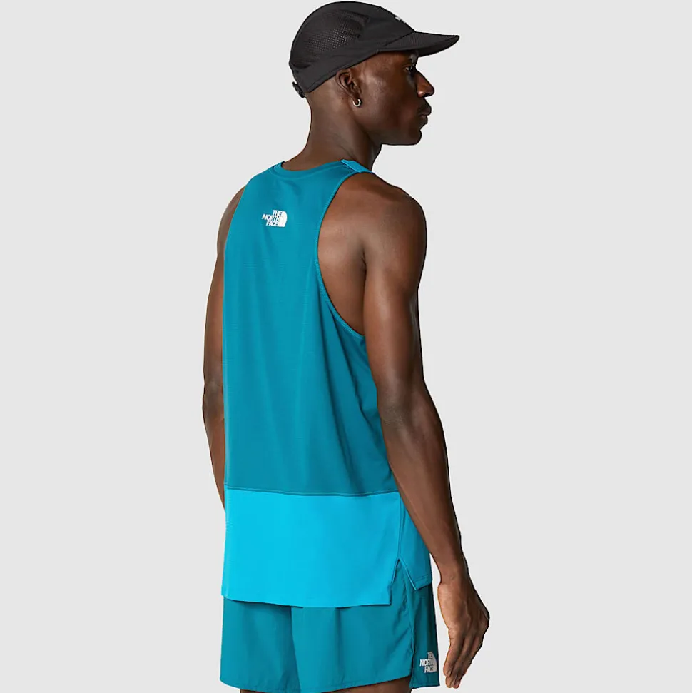 Outlet The North Face Summit High Trail Run Tanktop Til Herrer Sapphire Slate-Blue Moss