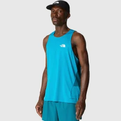 Outlet The North Face Summit High Trail Run Tanktop Til Herrer Sapphire Slate-Blue Moss