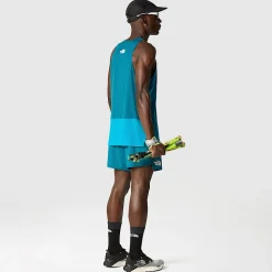 Outlet The North Face Summit High Trail Run Tanktop Til Herrer Sapphire Slate-Blue Moss