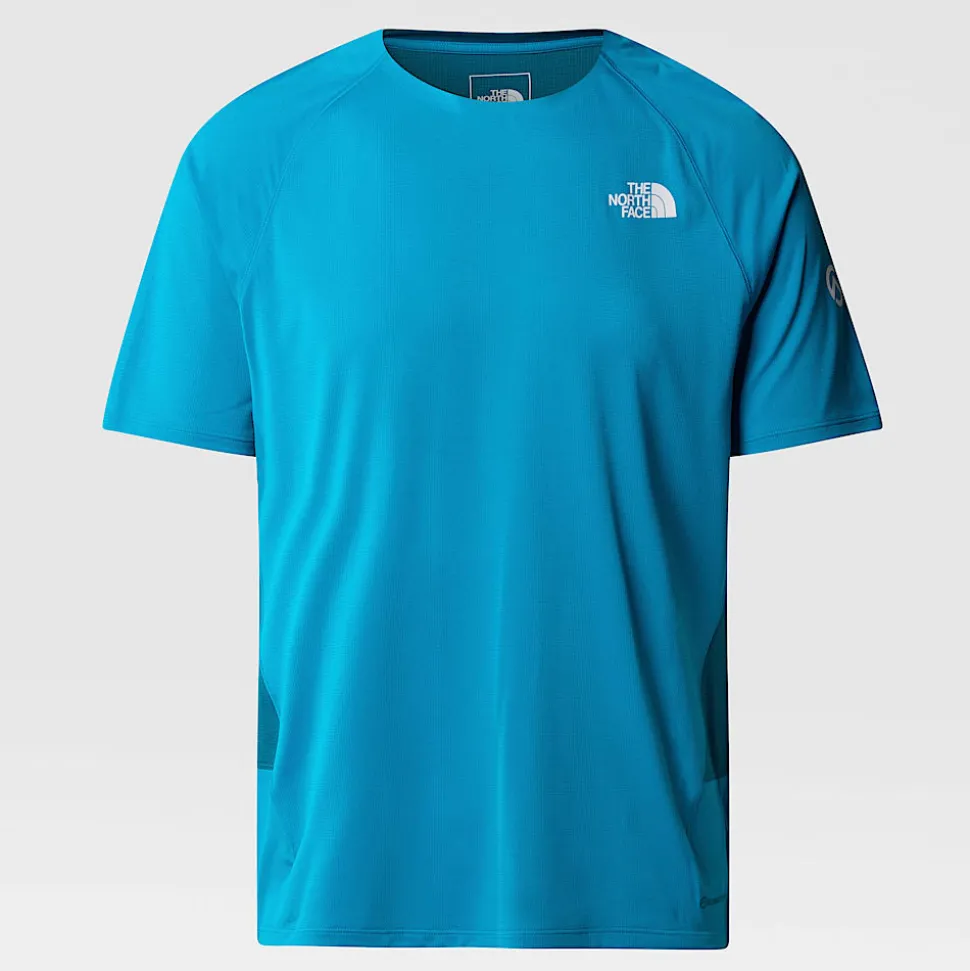 Sale The North Face Summit High Trail Run T-shirt Til Herrer Sapphire Slate-Blue Moss