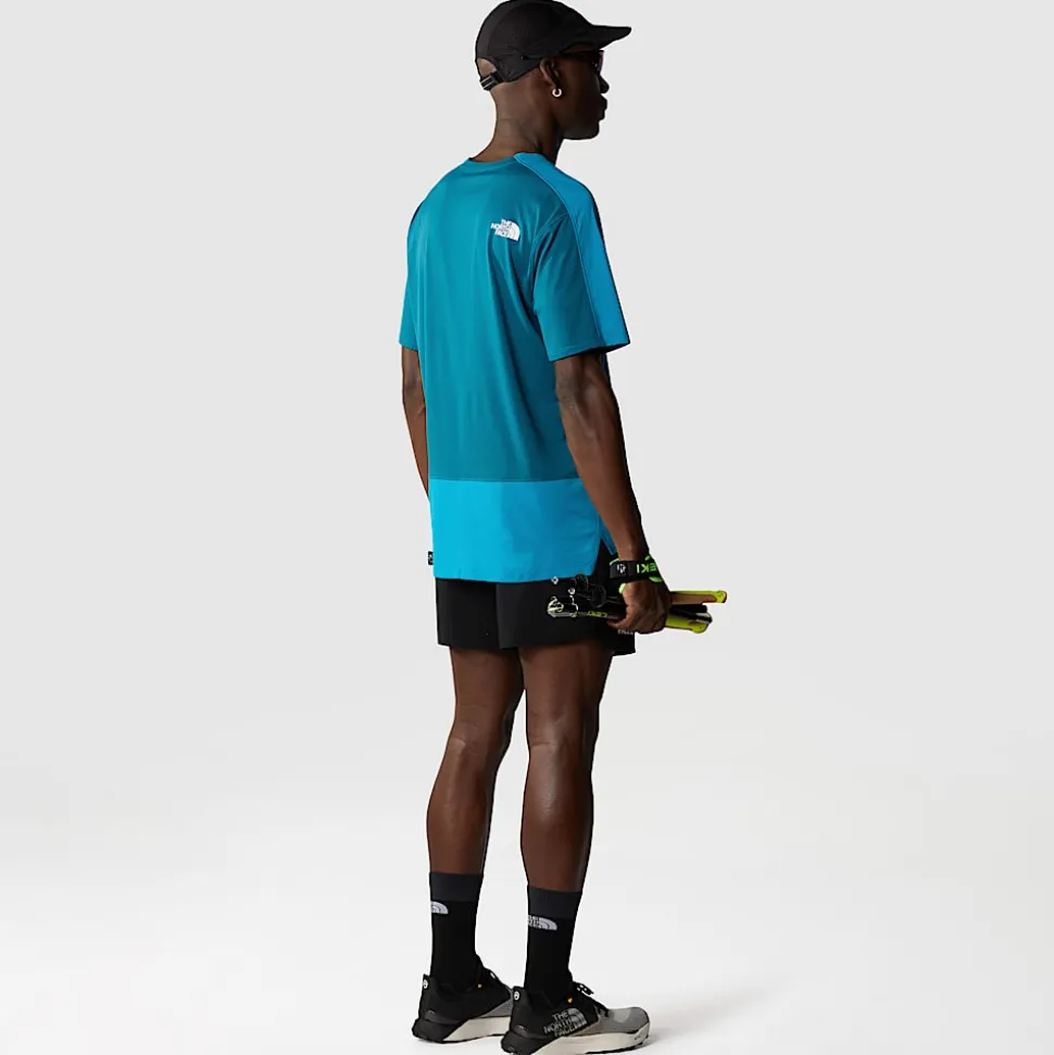 Sale The North Face Summit High Trail Run T-shirt Til Herrer Sapphire Slate-Blue Moss