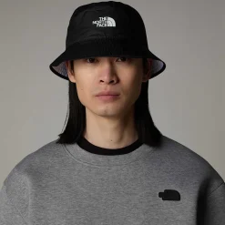 Cheap The North Face SUN STASH HAT TNF Black-TNF White