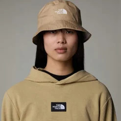 Store The North Face SUN STASH HAT Khaki Stone-White Dune