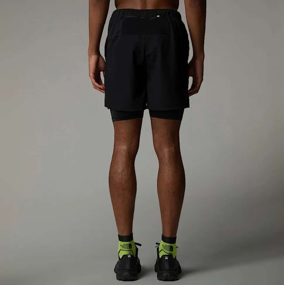 Fashion The North Face Sunriser 6" 2-i-1 Shorts Til Herrer TNF Black-TNF Black Trail Reflective Print
