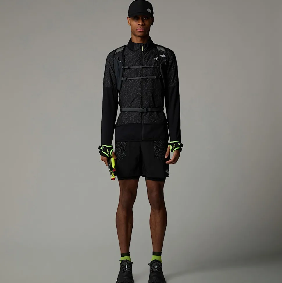 Fashion The North Face Sunriser 6" 2-i-1 Shorts Til Herrer TNF Black-TNF Black Trail Reflective Print