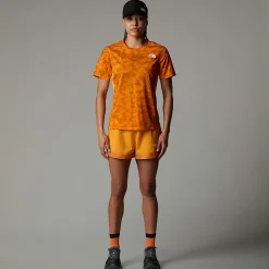 Sale The North Face Sunriser 2.5" Shorts Til Damer Apricot Glaze Mountain Traverse Print