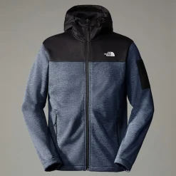 Store The North Face Tech Emilio Fleece Med Hætte Til Herrer SHADY BLUE DARK HEATHER/TNF BLACK HEATHER