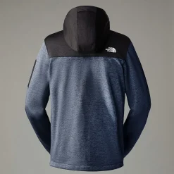 Store The North Face Tech Emilio Fleece Med Hætte Til Herrer SHADY BLUE DARK HEATHER/TNF BLACK HEATHER