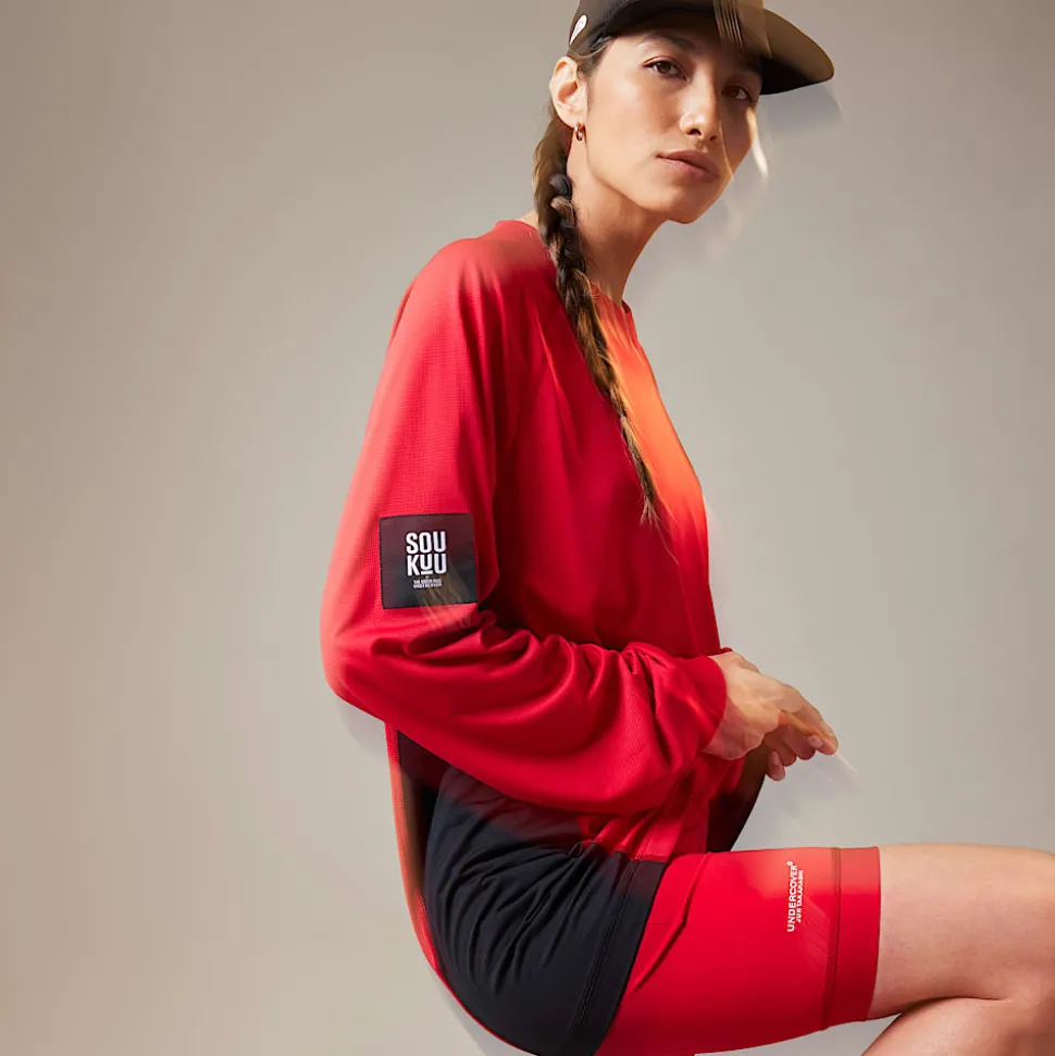 Flash Sale The North Face X UNDERCOVER SOUKUU Trail Run Langærmet T-shirt Chili Pepper Red-TNF Black