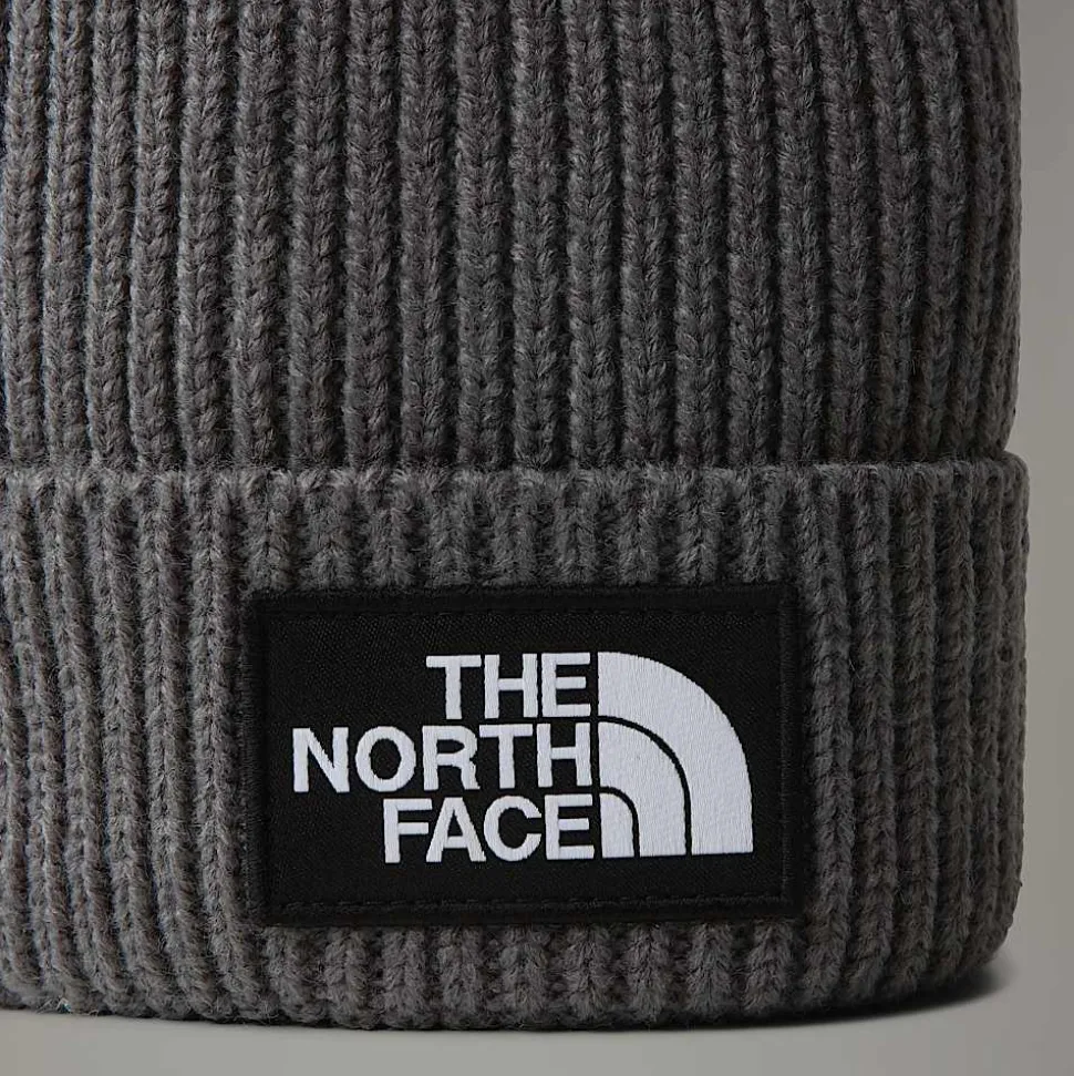 Sale The North Face TNF Box Logo Cuff Hue Til Unge TNF Medium Grey Heather