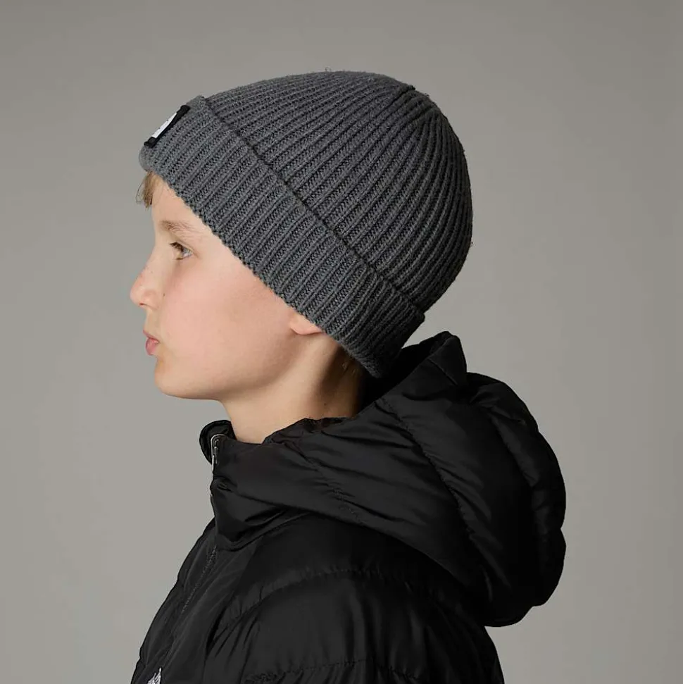 Sale The North Face TNF Box Logo Cuff Hue Til Unge TNF Medium Grey Heather