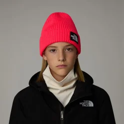 Best Sale The North Face TNF Box Logo Cuff Hue Til Unge Radiant Poppy