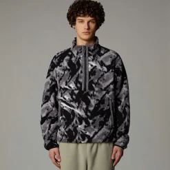 Sale The North Face TNF Fleeski Pullover Fleece Med Kvart Lynlås Til Herrer TNF Black 3D Summit Mesh Print