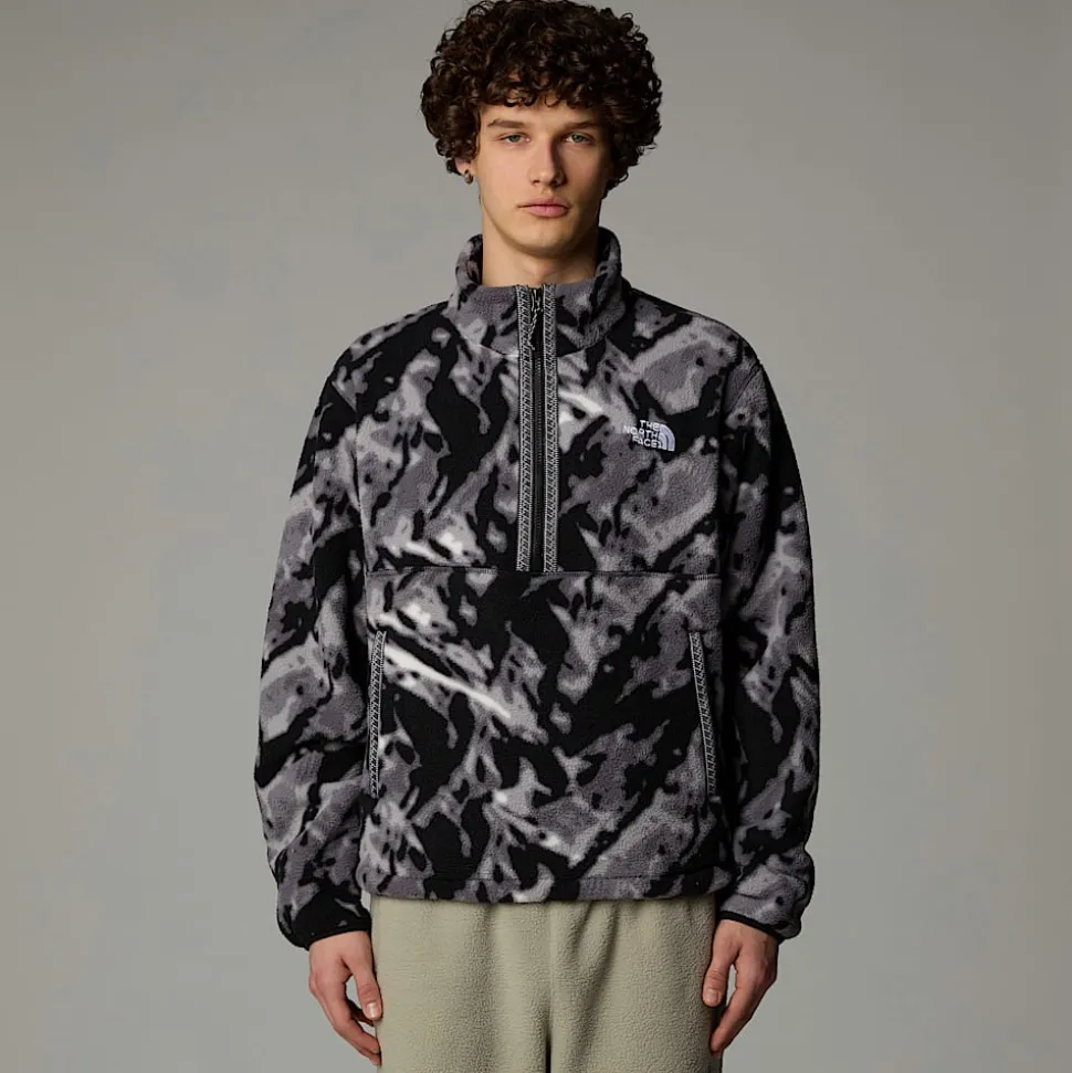 Sale The North Face TNF Fleeski Pullover Fleece Med Kvart Lynlås Til Herrer TNF Black 3D Summit Mesh Print