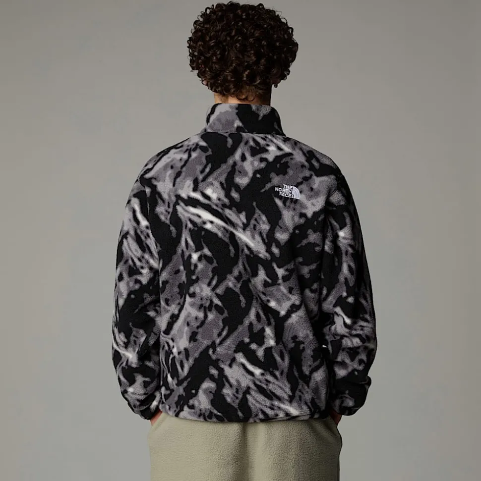 Sale The North Face TNF Fleeski Pullover Fleece Med Kvart Lynlås Til Herrer TNF Black 3D Summit Mesh Print