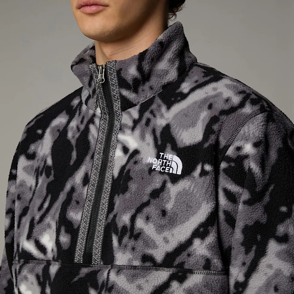 Sale The North Face TNF Fleeski Pullover Fleece Med Kvart Lynlås Til Herrer TNF Black 3D Summit Mesh Print